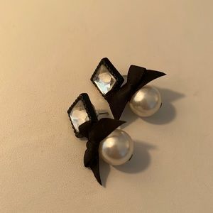 Black and white statement earrings